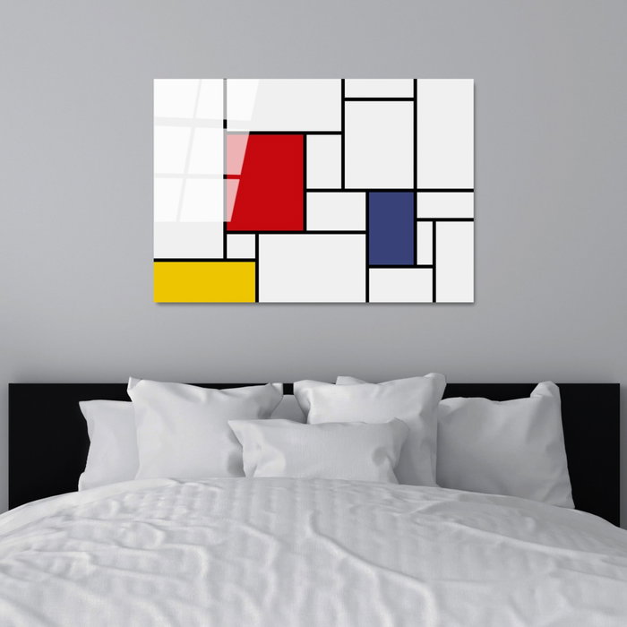 Wallity Cuadro Decorativo de Vidrio Templado Piet Mondrian 70 x 100 cm Wallity Cuadro Decorativo de Vidrio Templado Piet Mondrian 70 x 100 cm